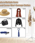 Wooden Coat Rack Stand With Eight Hooks Freestanding Coat Tree With Three Adjustable Heights for hats, bags, and more.