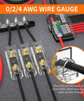 Heavy Duty 150 Amp ANL Fuse Holder Kit With 150A ANL Fuse Clear View Fuse Block 0 2 4 Gauge For Car Audio System 3 Pack