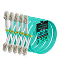 LC To LC Duplex OM3 Patch Cable 3M 5 Pack Fiber Optic Patch Cord For 10G And 40G Networks Multimode 50/125 Micron LSZH Jacket