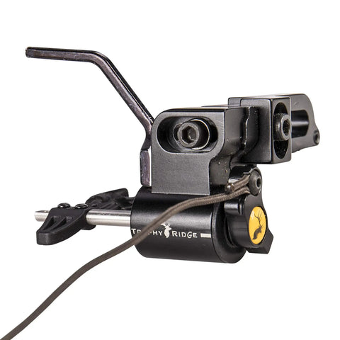 Close-up of Sync Drop Away Archery Arrow Rest With Smooth Cable Driven Draw For Consistent Shot Laterally Adjustable Launcher