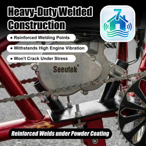 Versatile 100cc 49cc 66cc 80cc Gas 2 Stroke Chopper Engine with fixed bracket and steel construction on bike frame