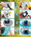 Installation steps for Powered Cascade Bird Bath Fountain Hanging Water Feature For Outdoors Garden Patio Backyard Blue Eco Friendly Decor No Batteries Needed Easy Setup Outdoor