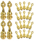 Golden Zinc Alloy Gallery Rail Fittings Kit For Glass Cabinets With Enhanced Stability Connection and Decorative Shelf Posts