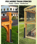 Heavy Duty Fence Post Repair Kit With Steel Post Anchor For Leaning Or Broken Posts No Dig No Hammer Install DIY Friendly
