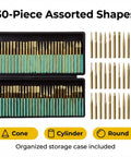 30 Piece Diamond Rotary Tool Bits Set Pro Grade For Engraving And Carving 120 Grit Burrs One Eighth Inch Shank Dremel Compatible