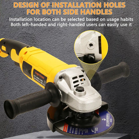 Beast 5 Inch Angle Grinder With 10 Amp 1280W Motor, Six Variable Speeds From 3000 To 11000 RPM, Paddle Switch With Lock On