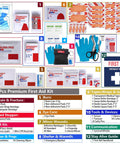 Amazon First Aid Kit, trauma kit with labeled compartments and MOLLE system for car, hiking, camping; 216-piece set