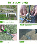 Effortless Lawn Leveler Tool For Fast Ground Leveling Stainless Steel Yard Rake assembly instructions in four steps