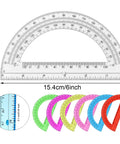 Clear 6 Inch Protractor Set Of 2 For Geometry Classrooms And Offices See Through 180 Degree Protractors With Easy Read Scale Transparent