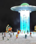 UFO Abduction LED Lamp With Tiny People Figures, Rad Sci Fi Desk Light For Teens, Gamers and Collectors, Glowing Tractor Beam