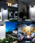 Hella Bright Solar Motion Sensor Lights 178 LEDs 4 Pack IP65 Waterproof Outdoor Security Lighting illuminating garage, doorway, yard, terrace.