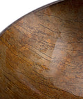 Close-up view of USZWBY Bathroom Vessel Sink Vanity Tempered Glass Vessel Bowl Sink Round Brown with textured finish.