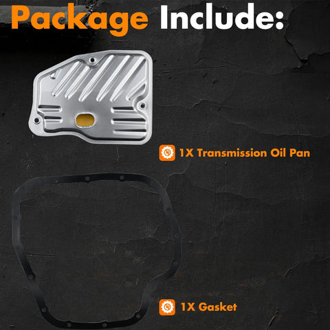 CVT Transmission Filter Oil Pan Gasket Kit For Toyota Corolla And Corolla iM 2014 To 2022 shown with oil pan and gasket