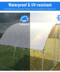 Spacious Walk In Dome Roof Chicken Coop With Run For Backyard Ducks And Rabbits With A Galvanized Heavy Duty Steel Frame