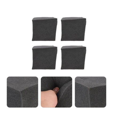 4 Piece Low Frequency Acoustic Absorption Blocks Polyurethane Wall Sound Dampener Noise Control Blocks For Recording Studio Home Theater, black foam blocks