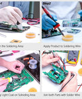 Step-by-step use of Two Jar Rosin Soldering Flux Paste For Lead Free Electronics Soldering And DIY Projects, non corrosive flux in use