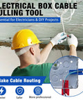 Man using 12 Piece Conduit Wire Pulling Grips Set With Open Ring Holders For 1 2 Inch 3 4 Inch And 1 Inch Electrical Cables.