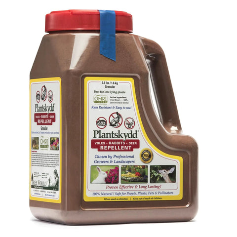 Plantskydd 3.5 lb critter repellent jug with red cap All Season Backyard Critter Repellent Granules 3.5 Lb Shaker Jug
