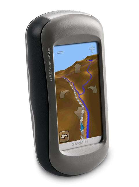 Oregon 450t Handheld GPS Navigator with topo maps on screen, 3 inch color touchscreen, for outdoor explorers