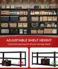 No Nonsense Heavy Duty Metal Storage Shelving Unit With 5000 Lbs Capacity, 84 Inch High Five Tier Adjustable Freestanding Garage Shelves For Workshop, Warehouse, Basement, Anti Slip Rubber Strips For Floor Protection; black steel