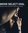 User adjusting mode on HL1000 LED Headlamp Pro Series Ultra Rugged And Rechargeable 1000 Lumen Hands Free Light With 180 Degree Tilt And 5 Modes