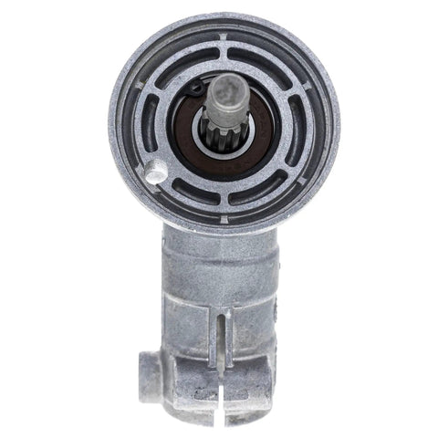 OEM Bevel Gear Replacement 536503801 for chainsaws and mowers, front view showing metal construction and integrated parts