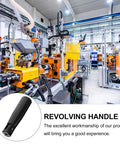 Heavy Duty Black Bakelite Folding Swivel Crank Handle For Machines in a workshop setting with industrial tools.