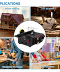 Compact All In One Table Saw And Belt Disc Sander Combo That DIYers Love 300W Power in use for home projects and crafts