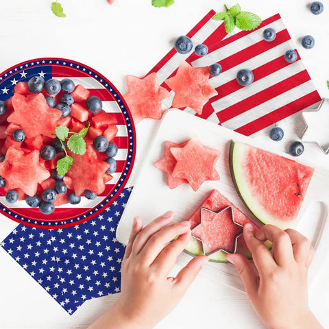 Patriotic American Flag Party Supplies Party Pack Includes 50 Dinner Plates 50 Stars Napkins And 50 Stripes Napkins Eco Friendly set