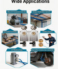 Wide applications of Two Pack Three Quarter Inch Compressed Air Outlet Kit with One Half Inch NPT Manifold in various setups.