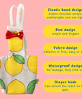 Bird Diaper Harness And Leash Set For Pets, Comfortable Adjustable Velcro Diapers For Parrot, Lemon Yellow with Red Bow