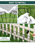 42.5 Ft Garden Fence Panels No Dig Fence For Dogs 30 Rustproof Metal Panels 13 Inch High Dog Safe Barrier installation view