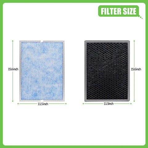 Upgraded MSA3 Replacement Filter For MSA3 And MSA3S Air Purifiers With 3 In 1 H13 True HEPA Odaller Pure Technology, size 11.5x15.6 in