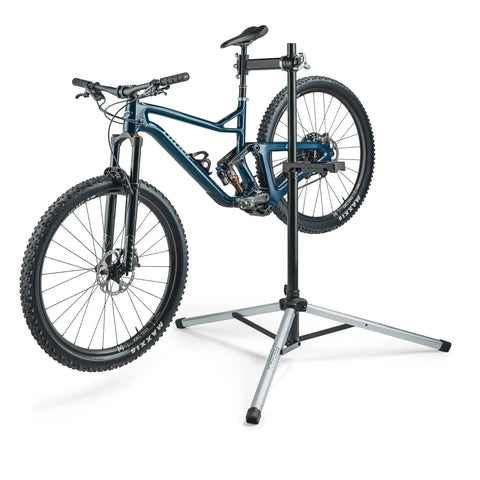 Sport Mechanic Bicycle Repair Stand With Tripod Base, lightweight yet rock solid, holding a bike, aluminum and steel, 360 degree clamp rotation, black.
