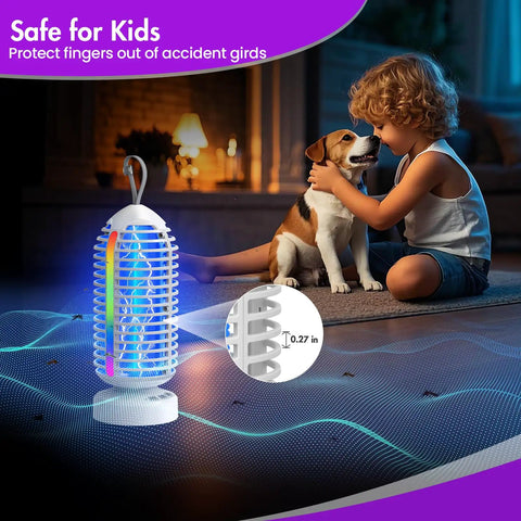 Cordless Mosquito Zapper With Colorful Lighting And Auto Sensing 3 In 1 Bug Trap With 4000mAh Rechargeable Battery for indoor use