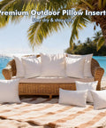 Pack Of 2 12x20 Outdoor Pillow Inserts Water Resistant And Waterproof Lumbar Cushions For Patio Furniture Sofa Bed