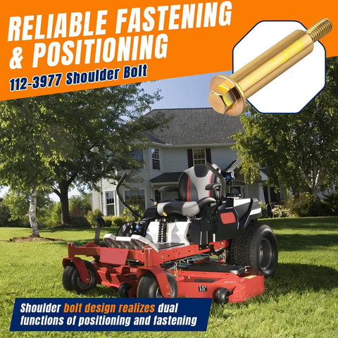 Heavy Lift Shoulder Bolt Replacement Set For Toro Timecutter Titan Quest Riding Mower Compatible With 112 3977 close-up view in a garden.
