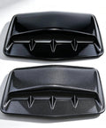 Premium Gloss Black ABS Plastic Hood Scoop Trim Built For Tesla Cybertruck displayed from above, showcasing glossy finish and design.