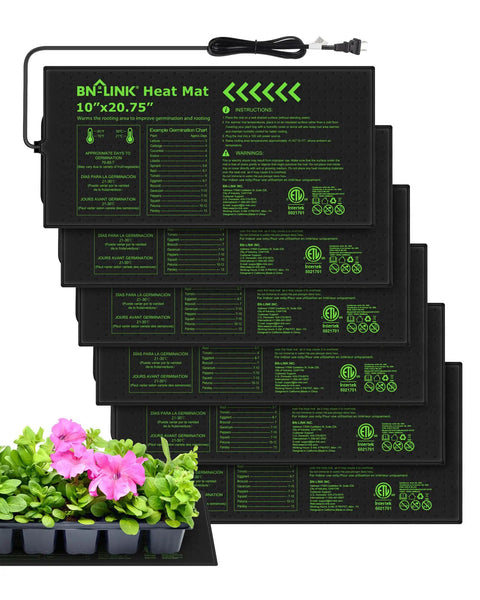 Seedling Heat Mat Six Pack 10 By 20.75 Inches Waterproof Plant Heating Pads For Seed Starting And Germination