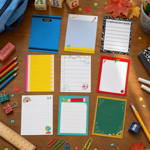 Nine Styles Sticky Notes Set For Teachers Back To School Gift With 450 Sheets Total 50 Sheets Each Must Have Classroom Desk Gear