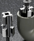 Close-up of Ppr Pipe Threader Kit with 4 Inch Hex Shank, featuring G1/2 and G3/4 threads for plumbing repairs.
