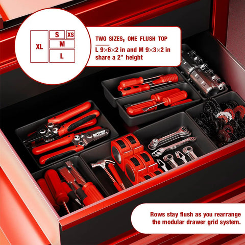 Heavy Duty Tool Box Drawer Organizers 10 Pack Large And Medium Tool Trays Keep Your Shop Tight Ditch Junk Drawers Store Ratchets Wrenches Sockets Drills Hardware Fits Rolling Tool Chests Garage Cabinets Straight Up Solid Setup