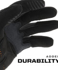 M Pact Open Cuff Gloves With Abrasion Resistant Build High Impact Knuckle Protection Breathable Design Secure Fit Machine Washable Touchscreen Compatible Open Cuff Work Gloves For Construction And DIY Black X Large palm side close-up