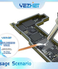 No Clean Soldering Flux And Solder Wick Kit For Electronics Repair Pro Grade Lead Free Rosin Flux 10cc in use on PCB surface