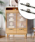 Vintage Style Antique Bronze Long Cabinet Handles 6.3 Inches, 2 Pack Hollow Drawer Pulls with Screws, installed on wooden cabinet.