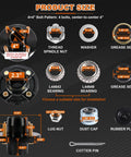 Heavy Duty 4 Lug Trailer Hub Kit For 2000 Lbs Boat Rigs With 4x4 Inch Bolt Pattern and detailed size diagram.