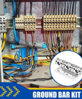 Ground Bar Kit With 11 Terminal Ground Bus Bar No 14-6 Small And 14-1/0 Large Opening 2 Pack Heavy Duty Grounding Busbar for panels