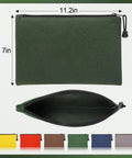 Must-Have Six Color Canvas Tool Bags Set 11.2x7 Inch Heavy Duty Zipper Pouches For Tools And Gear, Green Bag Displayed