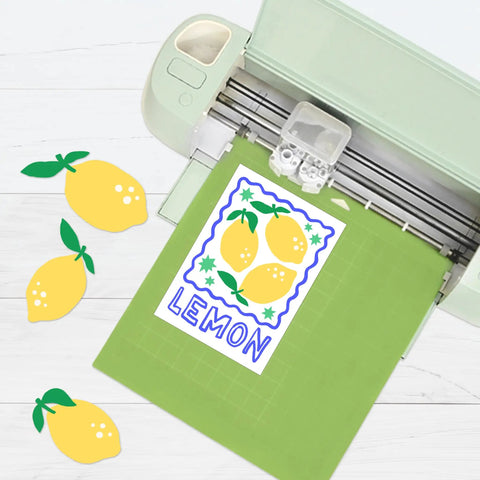 Lightweight Inkjet Printable Heat Transfer Paper For Light Fabrics Iron On HTV Sheets 8x11 Inches 25 Sheets Made In USA Perfect For T Shirts Hoodies Bags And Hats with lemon design in cutting machine