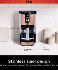 Programmable XL 14 Cup Barista Grade Coffee Maker Pro With Permanent Filter Classic Or Rich Brew Delay Brew in copper finish